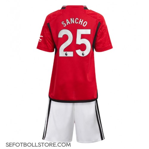 Manchester United Jadon Sancho #25 Replika babykläder Hemmaställ Barn 2023-24 Kortärmad (+ korta byxor)